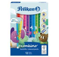 Crayon couleur triangulaire combino, étui carton 12