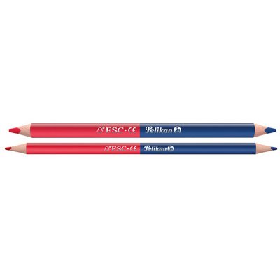 Crayon bicolore gros, rouge/bleu