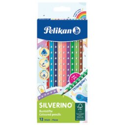 Crayon de couleur triangulaire SILVERINO fin, étui