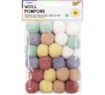 Pompon en laine 'Pastell', 24 pièces, assorti