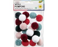 Pompon en laine 'Elegance', 24 pièces, assorti