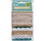 Ruban de jute avec dentelle, 2 x 1 m