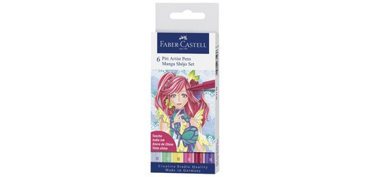 FABER-CASTELL Feutre PITT artist pen Manga Shôjo, étui de 6