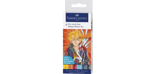 FABER-CASTELL Feutre PITT artist pen Manga Shônen, étui de 6