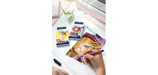 FABER-CASTELL PITT Artist Pen Manga Kaoiro, Etui mit 6 Stück