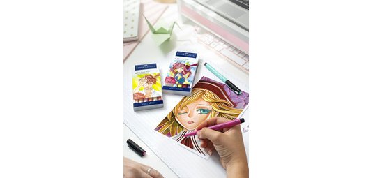 FABER-CASTELL PITT artist pen Manga Kaoiro marker, set of 6