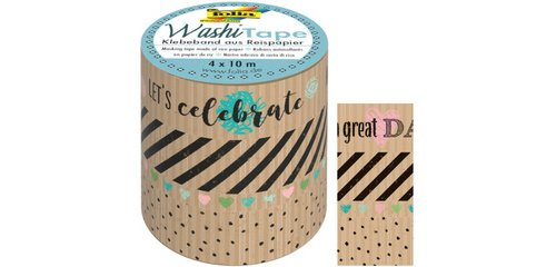 Folia ruban washi kraft party I, paquet de 4 pièces