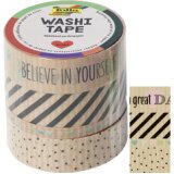 Ruban adhésif déco WashiTape Papier kraft II, kit de 4