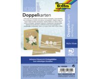 Carte double, 105 x 150 mm, 220 g/m2, brun kraft