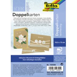 Carte double, 105 x 150 mm, 220 g/m2, brun kraft