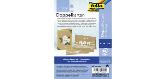 Carte double, 105 x 150 mm, 220 g/m2, brun kraft