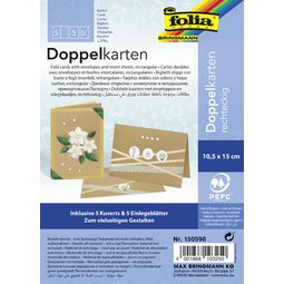 Carte double, 105 x 150 mm, 220 g/m2, brun kraft