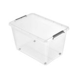 Boîte de rangement à clips Lars, à roulettes, 40 L