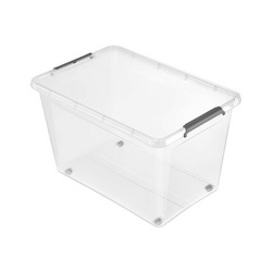 Opbergdoos met clipsluiting Lars, wieltjes, 60 l