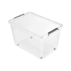 Boîte de rangement à clips Lars, à roulettes, 60 L