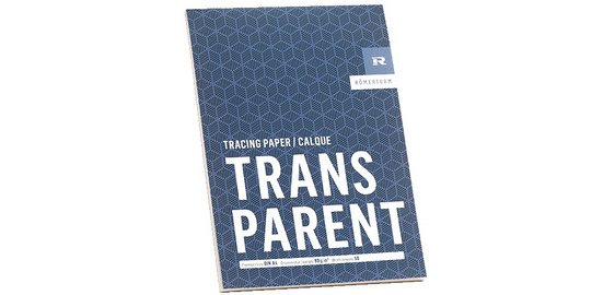 'TRANSPARENT' tracing paper pad, A4, 50 sheets