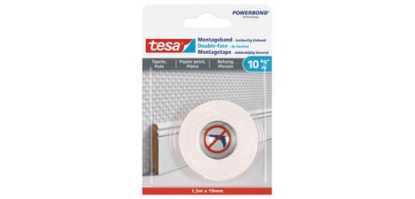 Powerbond double face de montage Surfaces Délicates, 19 mm x 1,5 m