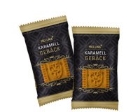 Biscuit élégant au caramel, emballage unitaire, dans
