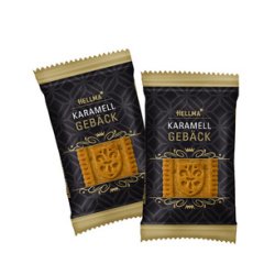 Biscuit élégant au caramel, emballage unitaire, dans