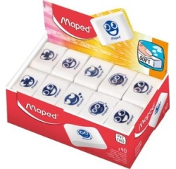 Gomme en plastique Essentials Soft, blanc, présentoir