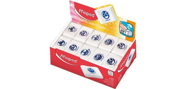 Kunststof gum Essentials Soft, wit, displaydoos
