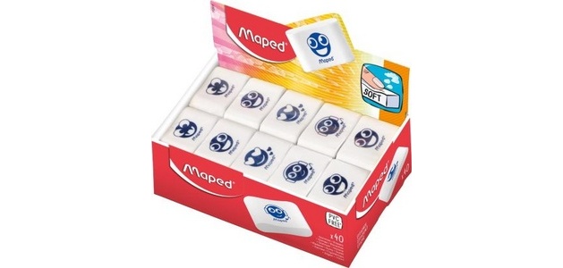 Gomme en plastique Essentials Soft, blanc, présentoir