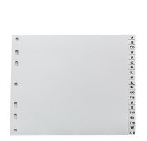 Intercalaires en plastique, A-Z, A4 demi hauteur