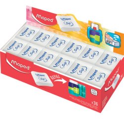 Gomme en plastique Essentials Soft, présentoir de 36