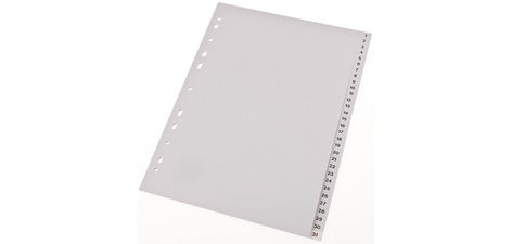 Intercalaires en plastique, numériques, A4