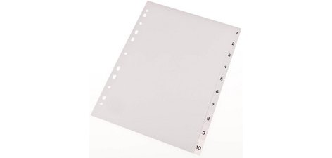 Intercalaires en plastique, numériques, A4