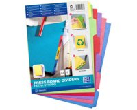 Intercalaires carton, uni, A4, multicolore, 6 touches