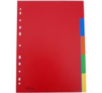 Intercalaires en plastique, uni, A4, 5 touches