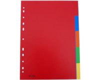 Intercalaires en plastique, uni, A4, 5 touches