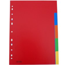 Intercalaires en plastique, uni, A4, 5 touches