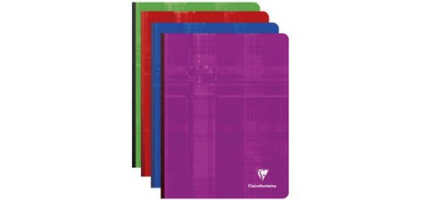 Cahier brochure dos toilé 17x22 cm 288 pages petits carreaux - Assortis