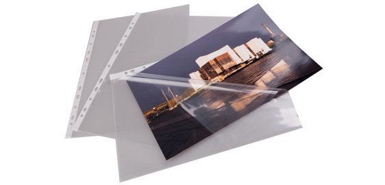 Hoes met perforatierand, A4, PP, transparant