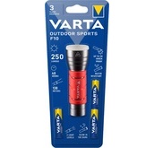 Varta 17627101421 black, red hand flashlight led