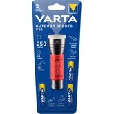 Varta 17627101421 black, red hand flashlight led