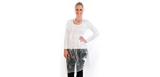 Regenponcho, polyethyleen, transparant
