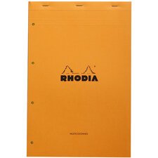 Rhodia Block geheftet Audit No.119 A4ü 80 Blätter gelb mit mehreren Spalten 80g - Orange