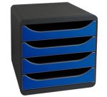 Module de classement BIG-BOX, 4 tiroirs, rouge