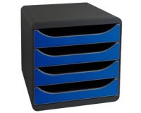 Module de classement BIG-BOX, 4 tiroirs, rouge