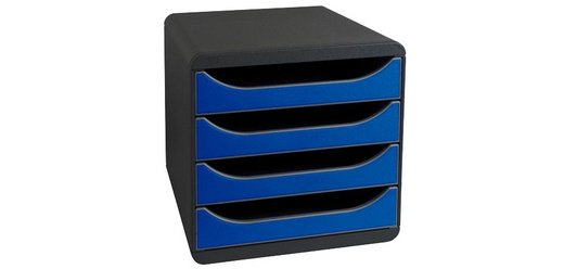 Module de classement BIG-BOX, 4 tiroirs, rouge