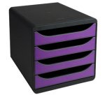 Module de classement BIG-BOX, 4 tiroirs, framboise