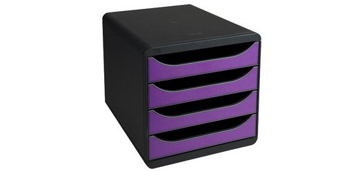 Module de classement BIG-BOX, 4 tiroirs, framboise