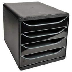 Module de classement BIG-BOX, 4 tiroirs, noir