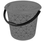 Seau déco ilvie 'polygon', rond, 10 litres
