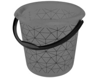 Seau déco ilvie 'polygon', rond, 10 litres