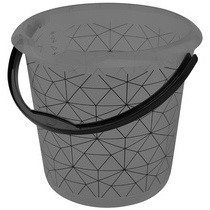 Seau déco ilvie 'polygon', rond, 10 litres