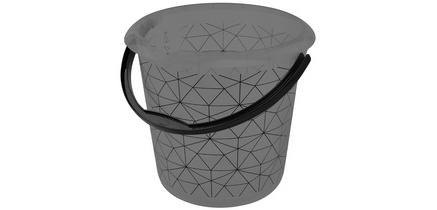 Decorative 'polygon' bucket, round, 10 liters